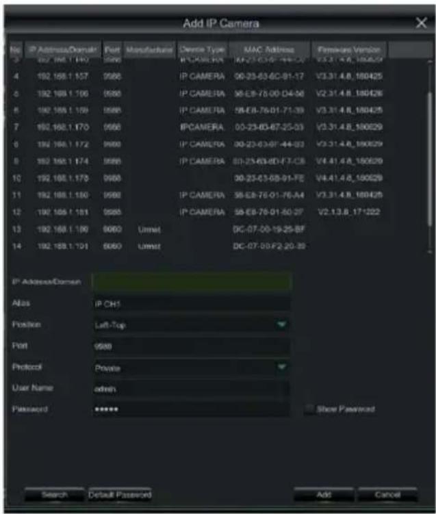 GROTHE NVR 1098/326P - To continue manually adding IP cameras: - 1