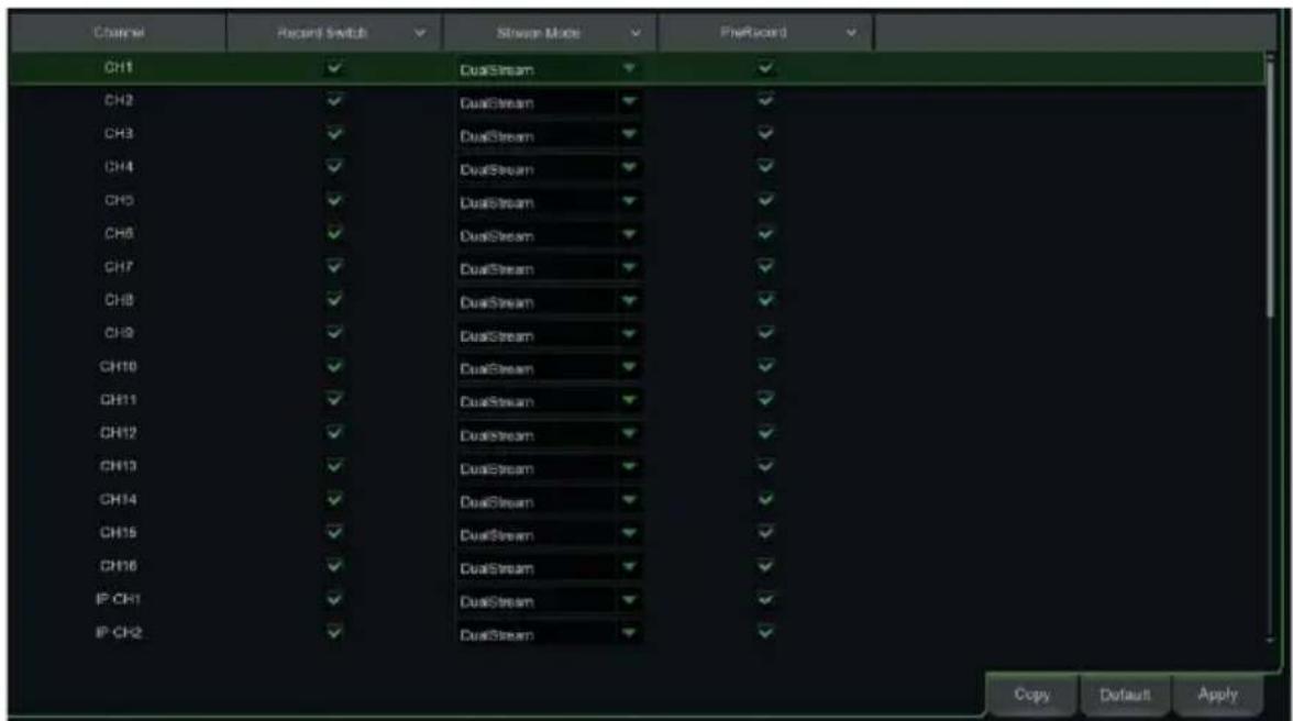 GROTHE NVR 1098/326P - RECORDING PARAMETERS - 2