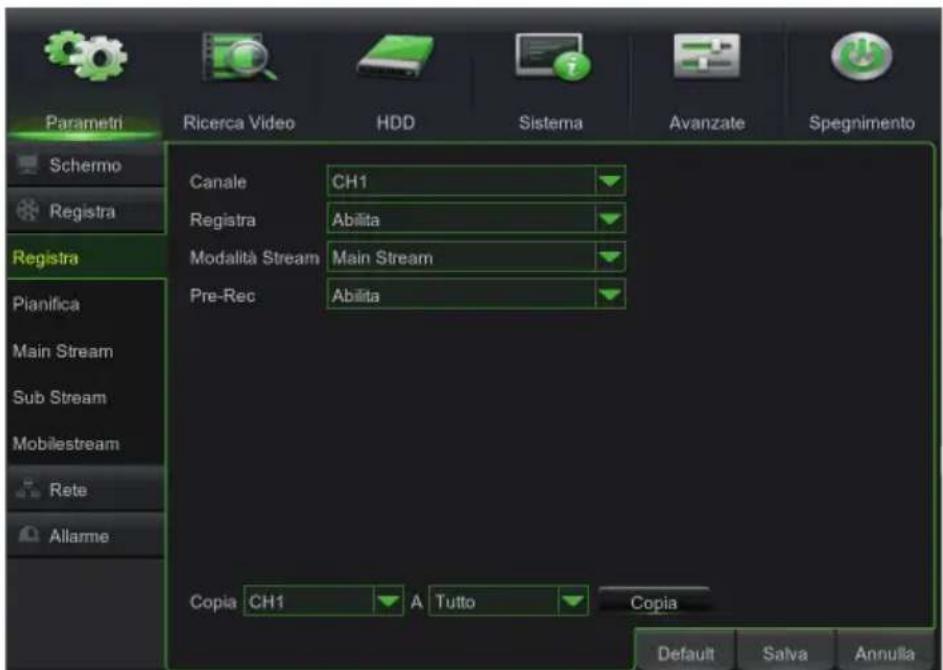 GROTHE NVR 1098/332 - PARAMETRI DI REGISTRAZIONE - 1