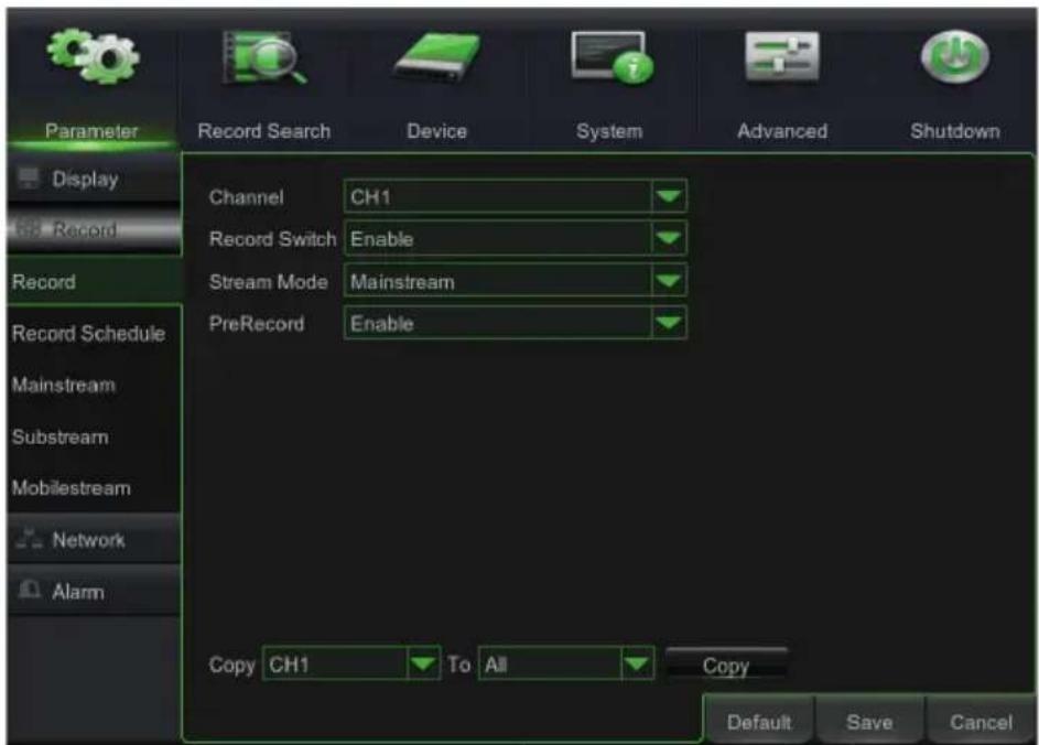 GROTHE NVR 1098/332 - RECORDING PARAMETERS - 1