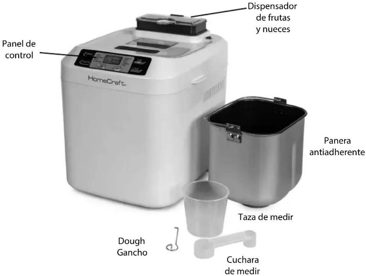 HomeCraft HCPBMAD2WH - PIEZAS Y ENSAMBLAJE - 1