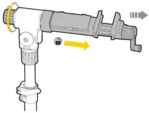 Topeak PrepStand Elite - ROTATION DU BRAS DE SERRAGE EN POSITION HORIZONTALE - 1