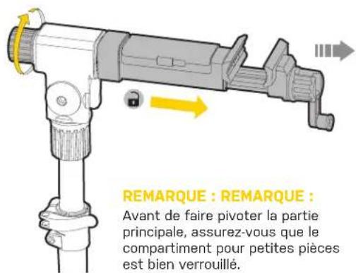 Topeak PrepStand Elite - RÉGLAGE DE L'ANGLE DE ROTATION - 1