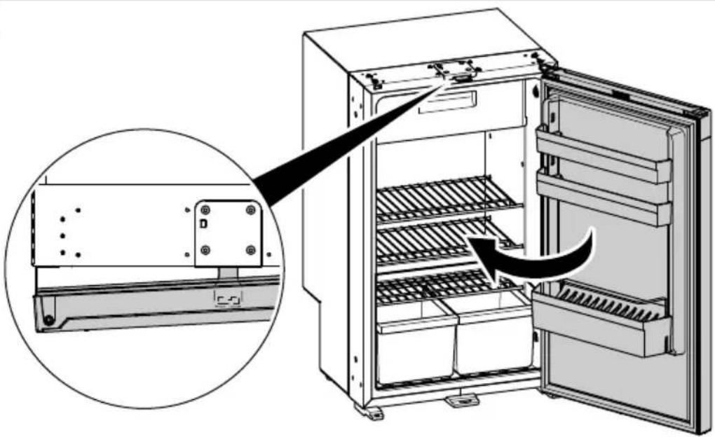 DOMETIC NRX 90V - Reposicionar as prateleiras - 3