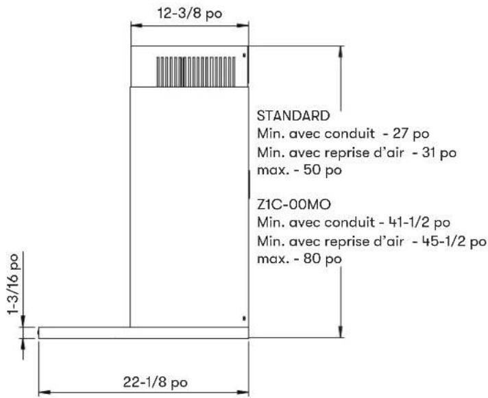Zephyr ZMO-E30BS - Spécifications de la hotte - 2