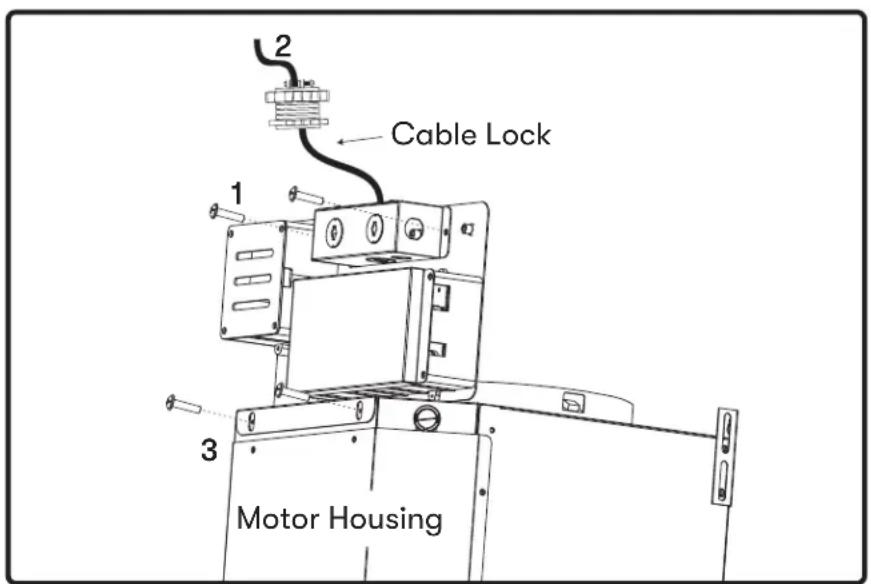 2 Cable Lock 1 3 Motor Housing