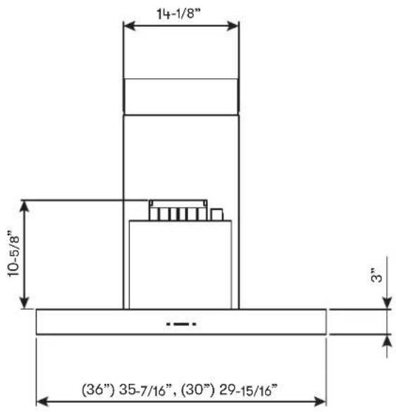 14-1/8" 10-5/8" (36") 35-7/16", (30") 29-15/16" 3"