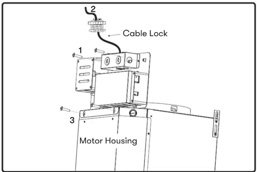 2 Cable Lock 1 3 Motor Housing