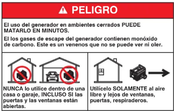 Generac G0063331 - ¡PELIGRO! - 2