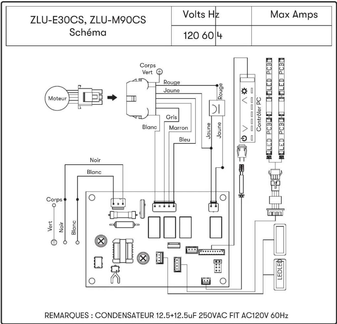 Zephyr ZLU-E30CS - Schéma de câblage - 1