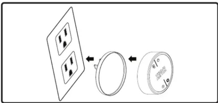 Diagram showing a device with four circular components and a separate circular component with a scale reading.