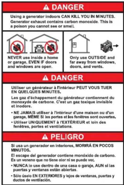 Generac G0077210 - Remplacement des étiquettes de danger - 2