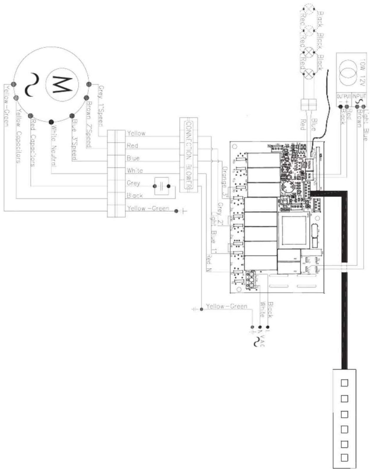 Zephyr DME-E48AMBX - INTERNAL BLOWER CIRCUIT DIAGRAM - 1