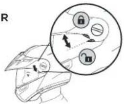 Schuberth E1 - AJUSTE DE LA POSICIÓN DEL VISOR - 1