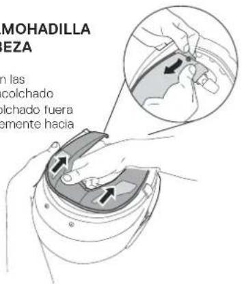 Schuberth E1 - DESMONTAJE DE LA ALMOHADILLA DE LA CINTA DE LA CABEZA - 1