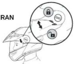 Schuberth E1 - RÉGLAGE DE LA POSITION DE L'ÉCRAN - 1