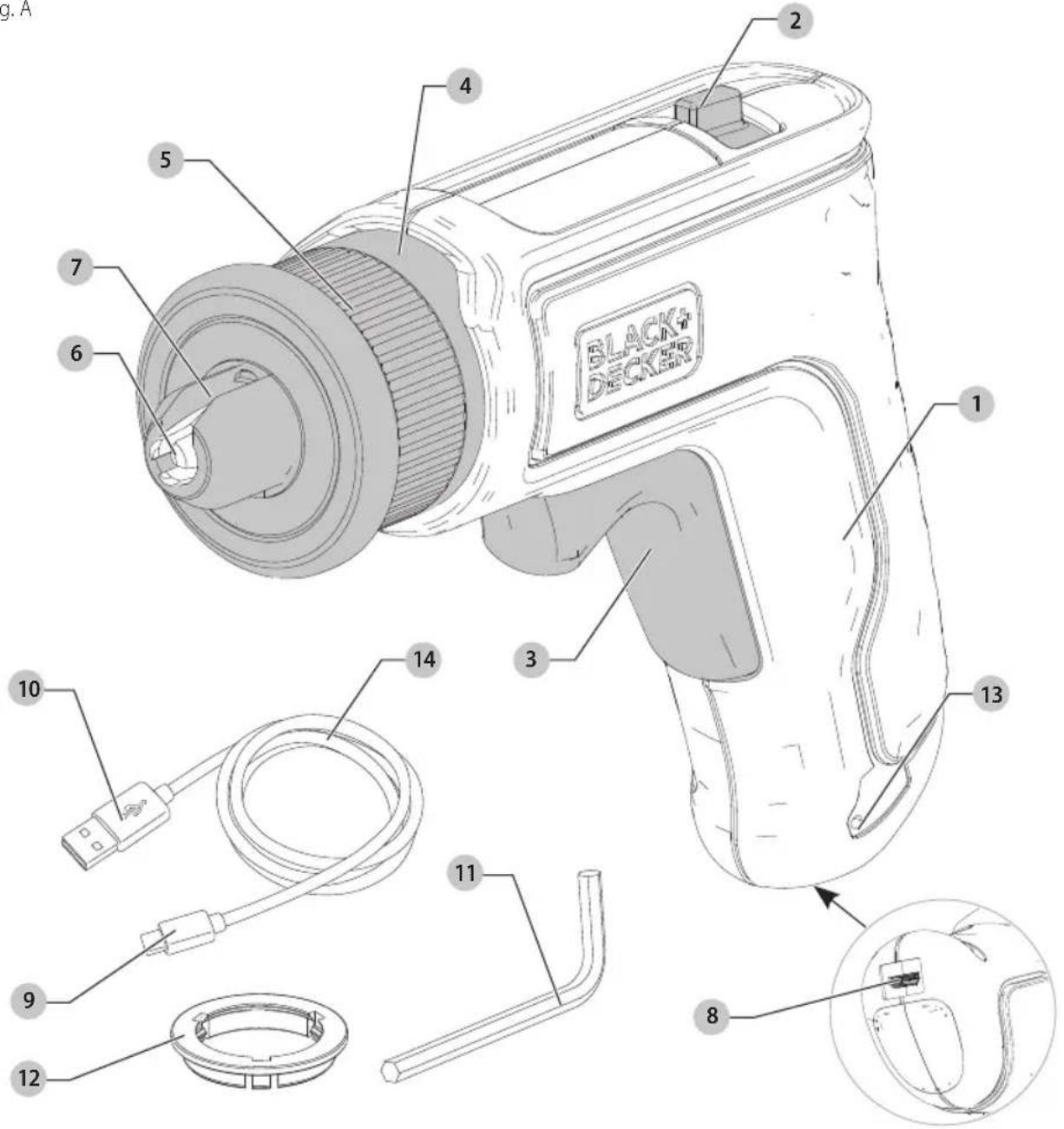 g. A BLACK & DECKER 1 2 3 4 5 6 7 8 9 10 11 12 13 14