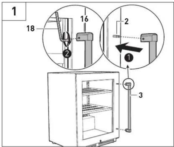 Thor TBR24U-LH - Installing the door handle - 1