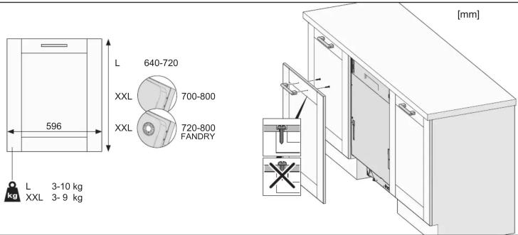L 640-720 XXL 700-800 XXL 720-800 FANDRY [mm] L 3-10 kg XXL 3-9 kg