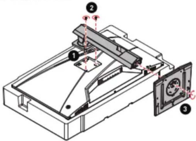 MSI MAG 274PFW - Installation du pied de support - 1