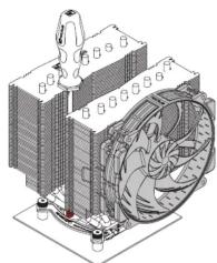Noctua NF-A14x25r G2 PWM - Fixation du ventirad sur le CPU6 - 2