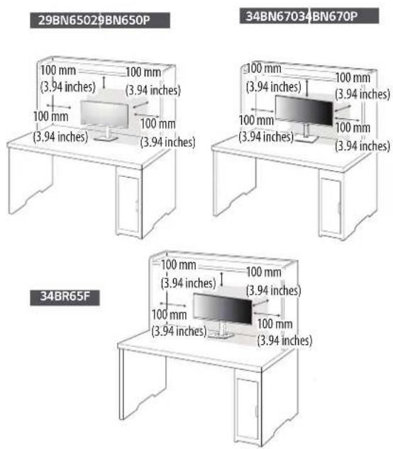 LG 34BR65F - Installing on a Table - 1