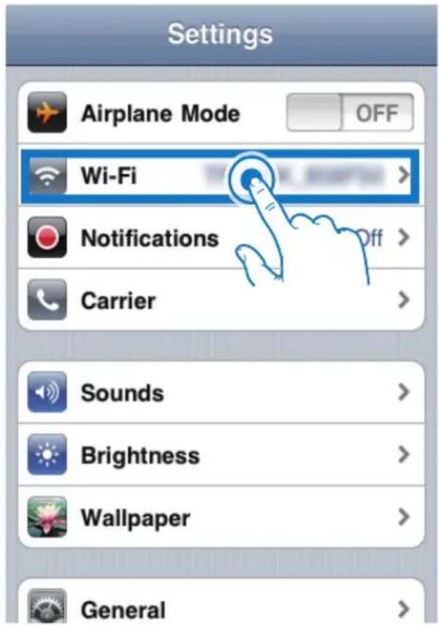 PHILIPS AD6000W - Sélectionnez Paramètres->Wi-Fi sur votre iPod touch/iPhone/iPad. - 1