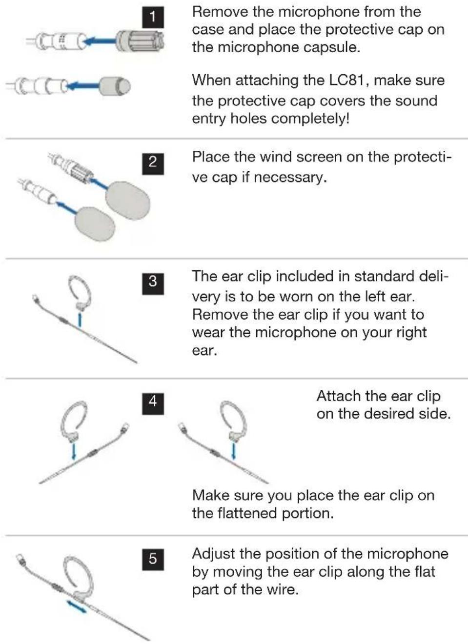 AKG HC 82 MD - Attaching the ear hook microphone - 2