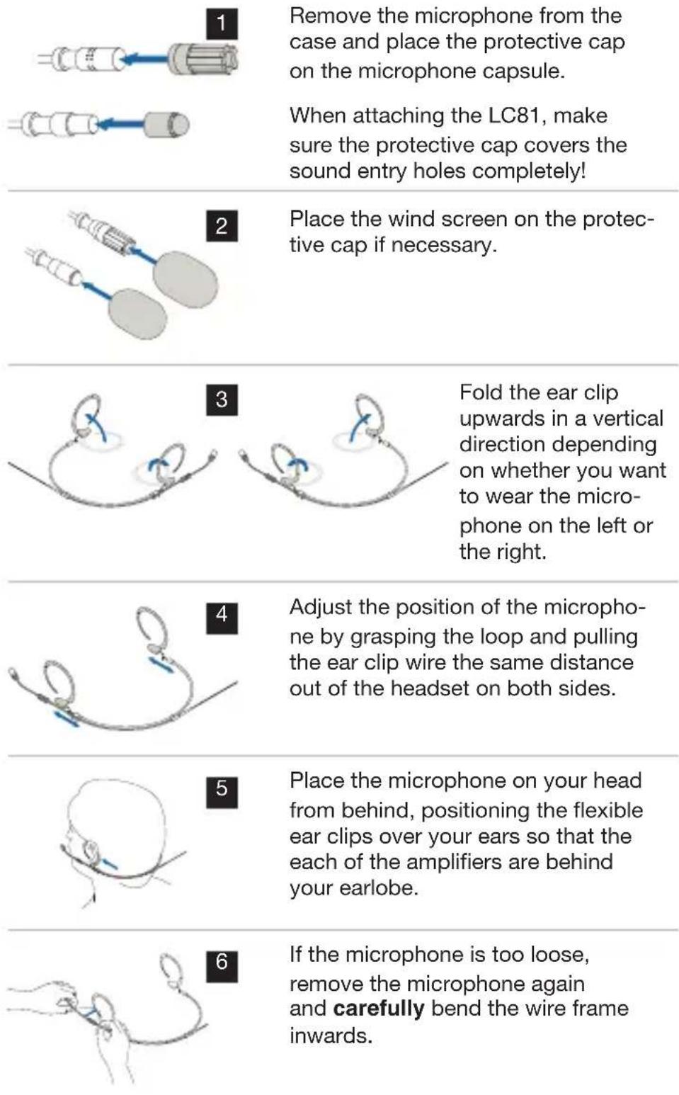 AKG HC 82 MD - Attaching the headworn microphone - 2
