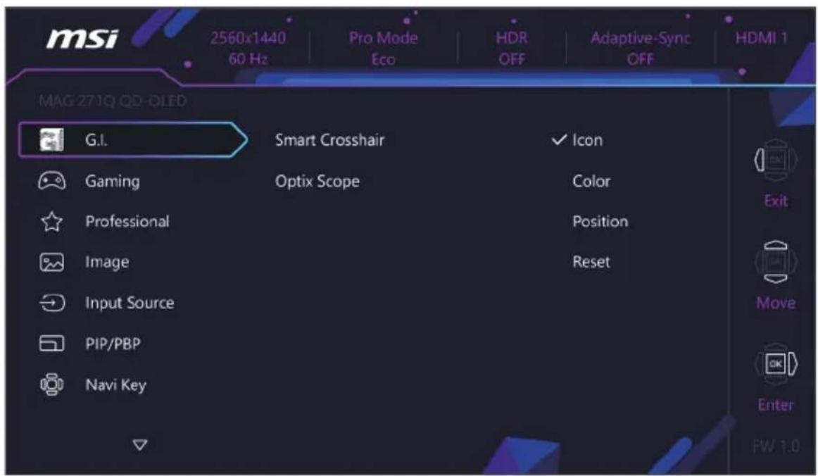 MSI MAG 271QPX QD-OLED E2 - Menus OSD - 1
