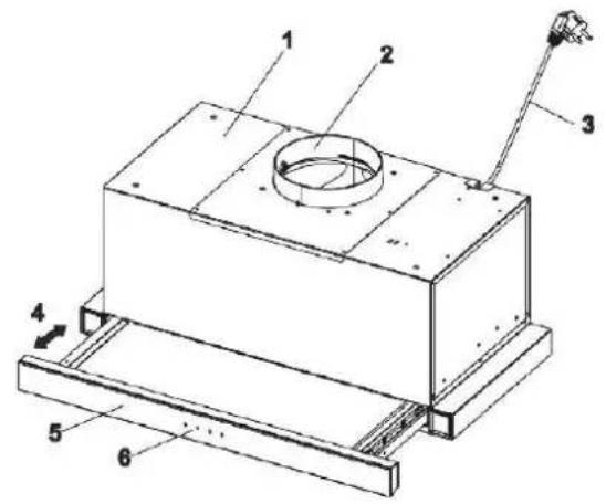 Gurari GCH B 117 - Les composants de la hotte - 1