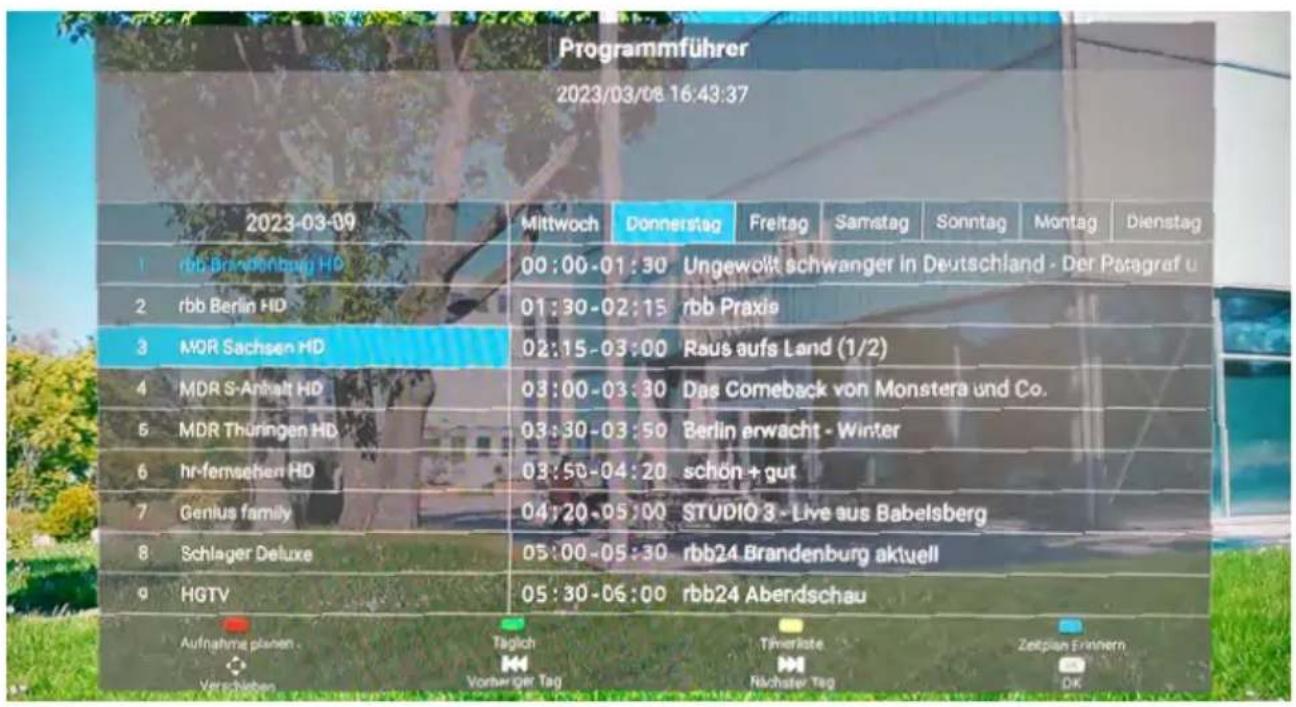 MEGASAT Royal Line IV 19 Smart - EPG (guide électronique des programmes) - 1