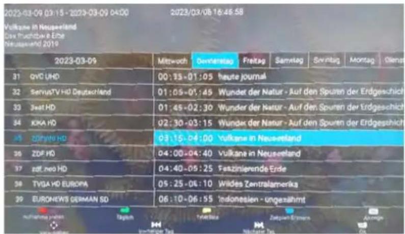 MEGASAT Royal Line IV 24 Smart - Enregistrement via le guide électronique des programmes (EPG) - 1