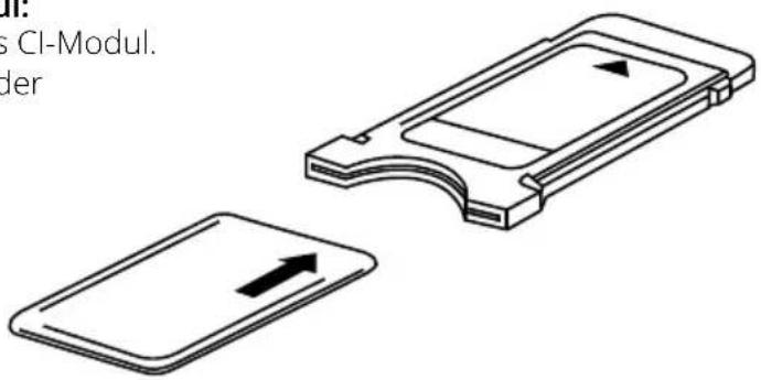 MEGASAT Royal Line IV 22 Smart - Einsetzen der Smartcard in das CI-Modul: - 1