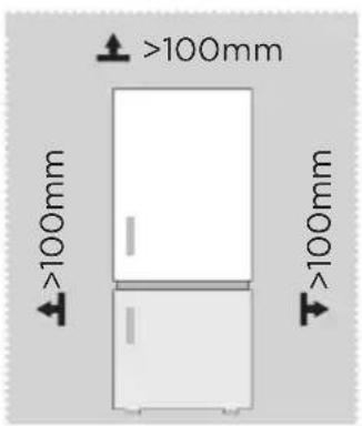 MIDEA MERB276FGE02A - Rozměry a odstupy - 1