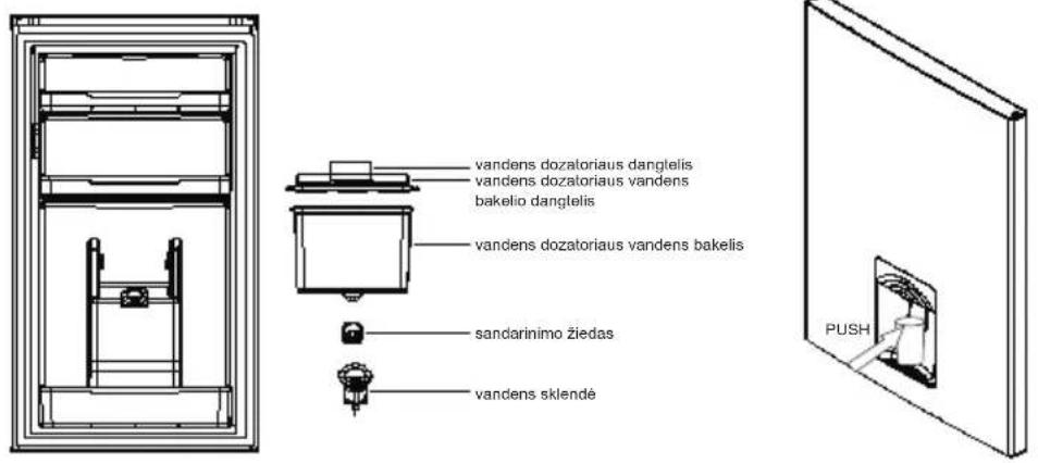 MIDEA MERB276FGE02A - Vandens dozatoriaus naudojimas (pasirenkamai) - 1