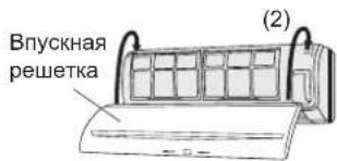 FUJITSU ASYE09GACH - Извлеките впускную решетку и воздушный фильтр. - 3