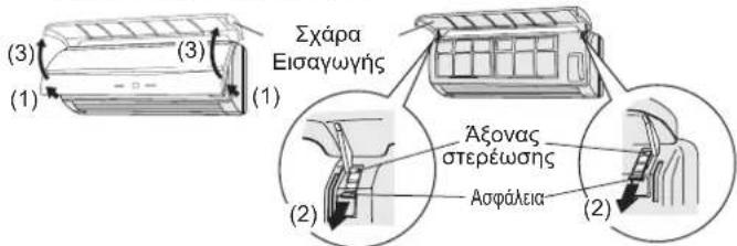 FUJITSU ASYE09GACH - Αφαίρεση της σχάρας εισαγωγής αέρα και το φίλτρο αέρα. - 1