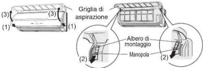 FUJITSU ASYE09GACH - Rimuovere la griglia di aspirazione e il filtro dell'aria. - 1