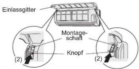 FUJITSU ASYE09GACH - Setzen Sie das Einlassgitter und den Luftfilter wieder ein. - 5