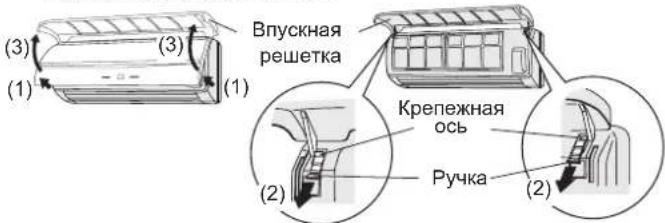 FUJITSU ASYE09GACH - Удаление впускной решетки и извлеките воздушный фильтр. - 1