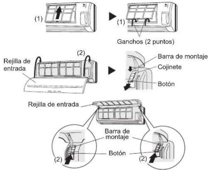 FUJITSU ASYE09GACH - Vuelva a colocar la rejilla de entrada y retire el filtro del aire. - 1