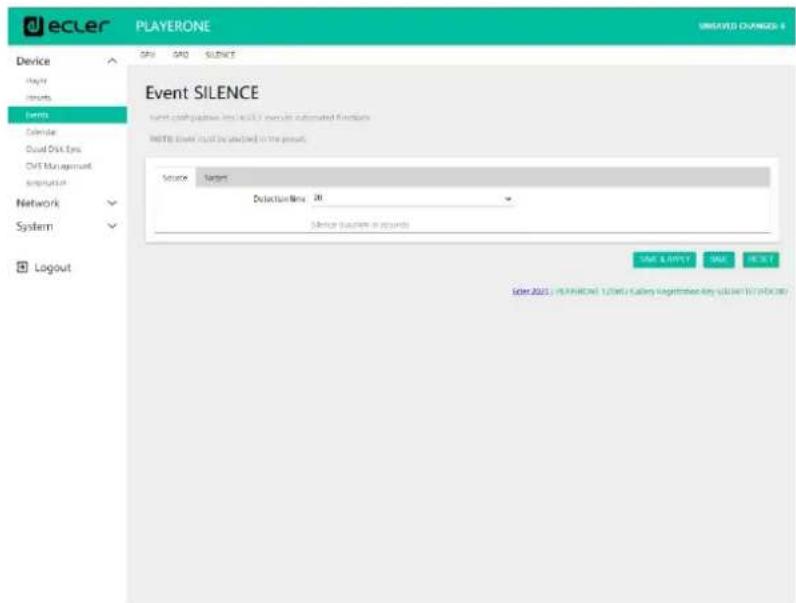 Ecler PLAYER ONE - ÉVENEMENT SILENCE (DETECTION DE SILENCE) - 1