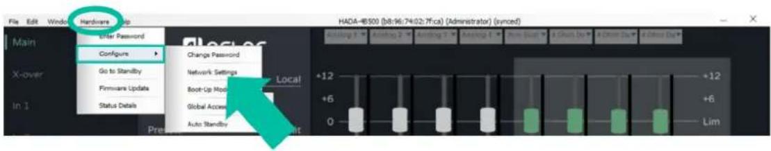 Ecler HADA-4B150 - Network Settings (paramètres réseau) - 1
