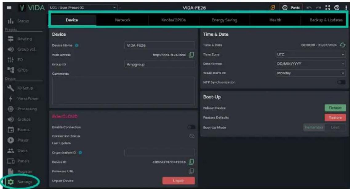 Ecler VIDA-24Q - Gestion des presets de l'utilisateur : - 11