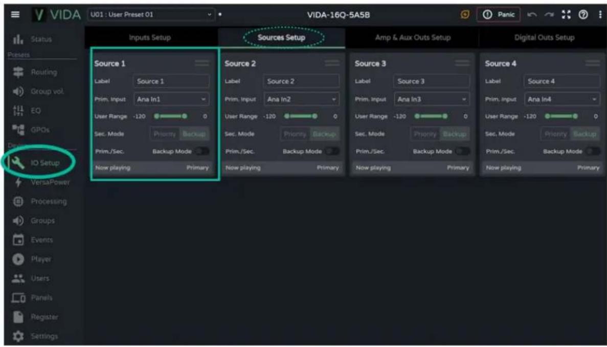 Ecler VIDA-24Q - SOURCES SETUP (CONFIGURATION DES SOURCES) - 2