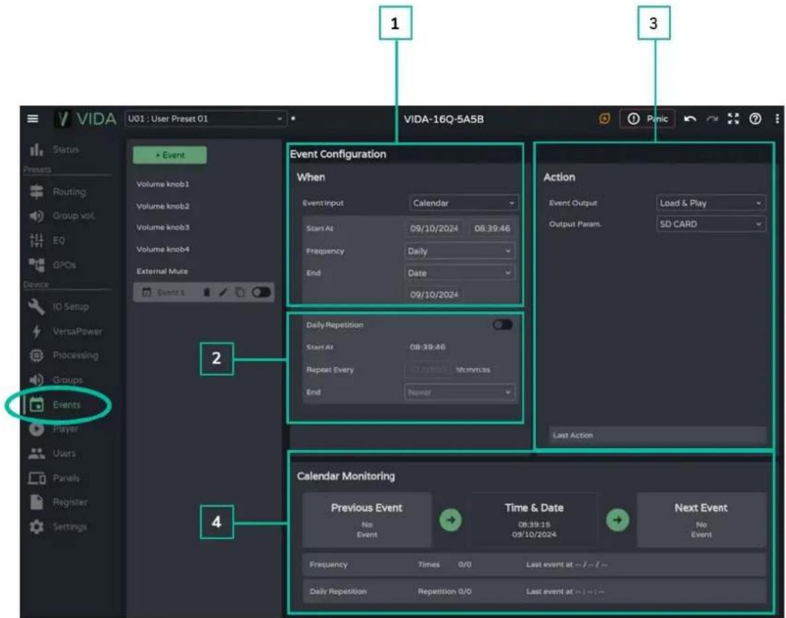 Ecler VIDA-16Q - EVENT INPUT LOAD PRESET - 3