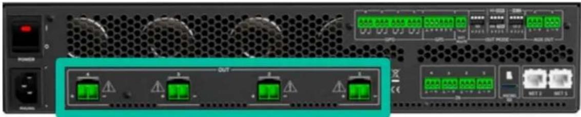 Ecler VIDA-16Q - CONNEXIONS POUR SORTIES AMPLIFIEES - 1
