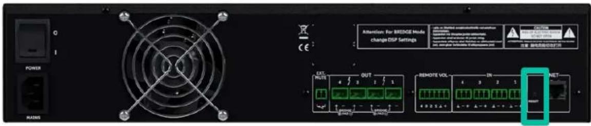Ecler HADA-4B400 - Reset (réinitialisation) - 1