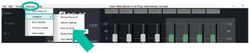 Ecler HADA-4B400 - Boot-up Mode (mode de démarrage) - 1